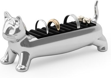 Тримач для кільця Umbra Ali Cat - Подарунок для кошенят та кішок - Для зберігання ювелірних виробів, Хром
