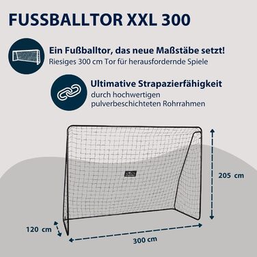 Футбольні ворота HUDORA XXL - Великі футбольні ворота для дітей та дорослих - Всепогодні та стабільні футбольні ворота з щільною сіткою для домашнього використання - Високоякісна стінка для зовнішніх воріт для відпочинку та тренувань (одинарні)