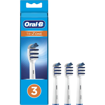 Насадки для електричної зубної щітки Oral-B TriZone, 3 шт. и, видаляють зубний наліт, ідеально підходить для чутливих зубів і ясен, білий