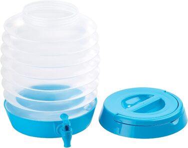 Контейнер для води PEARL складна бочка, кран, підставка, 7,5 літрів, синій/прозорий (каністра диспенсера для води, складна каністра для питної води, лід)