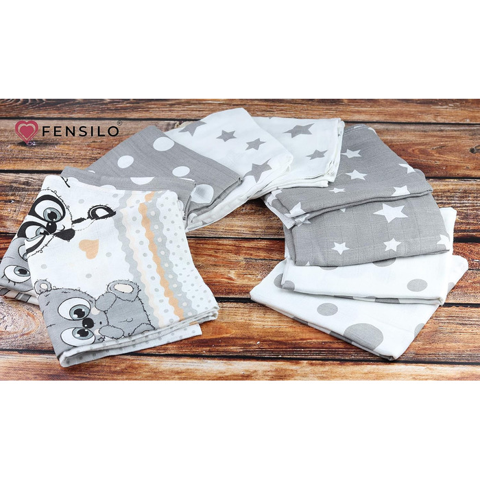 Муслінові пелюшки - муслінові серветки - упаковка 10 70x80 см - тканинні пелюшки, Зроблено в ЄС - перевірено на вміст шкідливих ре