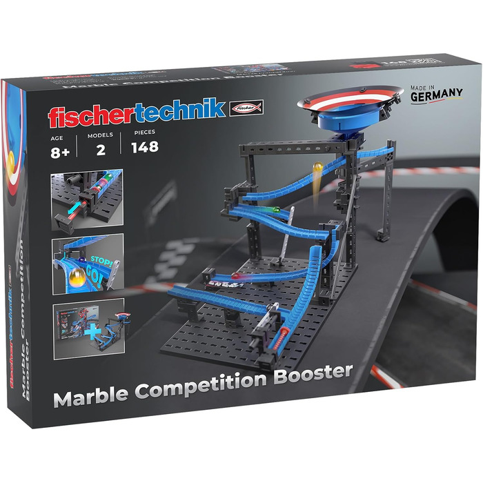 Повний набір fischertechnik Marble Competition 575218 Траса для кульок з 3 цікавими розширеннями, від 8 років, синій