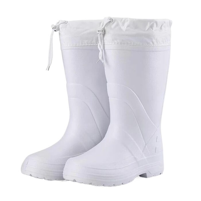 Чоловічі гумові чоботи, чоловічі снігові чоботи, короткі, плюшеві, теплі, водонепроникні, чоловічі чоботи, легкі, для активного відпочинку, високі, чоловічі гумові чоботи, білі, розмір EU 44