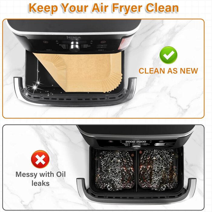 Папір для випічки для мультипечі Ninja Foodi Flexdrawer 10.4 л Air Fryer Af500de, аксесуари Аерофритюрниця для Ninja AF500EU, 180 шт.