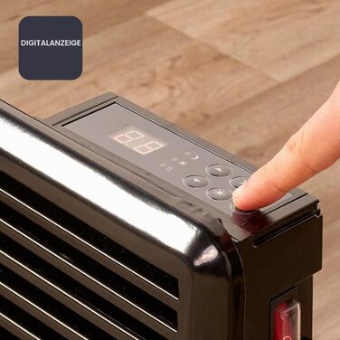 Конвектор BLACKDECKER BXCSH1800E, 1800 Вт, 240 В, підлоговий або настінний монтаж, вимикач вкл/викл, елегантний дизайн, чорний