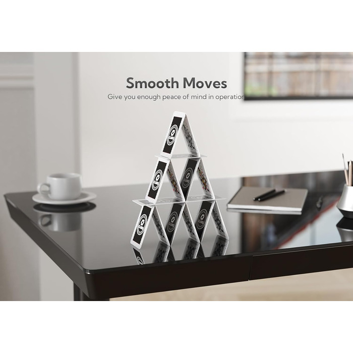 Стіл Claiks Glass з регульованою висотою 120x60, електричний стіл для роботи сидячи/стоячи з міцною скляною стільницею, тихий двигун, для домашнього офісу та офісу, ергономічний дизайн для здорової роботи (чорний) 120 x 60 см, чорний