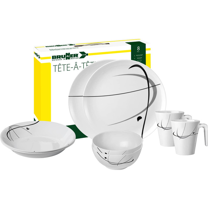 Кемпінговий набір столового посуду на 2 персони, Tte--Tte Serenade, 8 шт., 0830143N.C6A