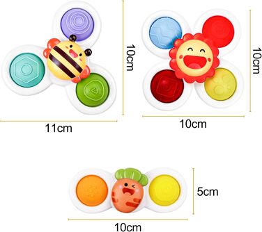 И іграшка для ванни від 1 року, літак для дітей, іграшка на присоску дитячий силікон, сенсорна іграшка дитячий спінер на присоску, дитяча водяна іграшка для ванни, 3 шт.