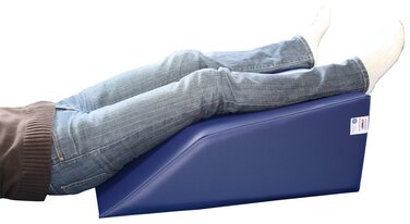 Нудистський лімфодренажний клин для ніг fulcio752 70x55x28 см, штучна шкіра сапфірово-блакитного кольору, лімфатична подушка