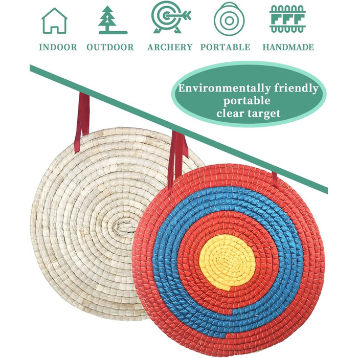 Мішень для стрільби з лука – солом'яна, кругла, традиційна, 50×50×6 см