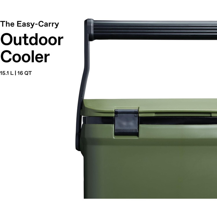Вуличний холодильник Stanley 1913 Adventure 6,6 літрів Polar - Маленький кемпінговий холодильник - Без бісфенолу А - Кришка також функціонує як сидіння - Міцний ізольований бокс без електрики - Герметичний 15,1 л, хакі