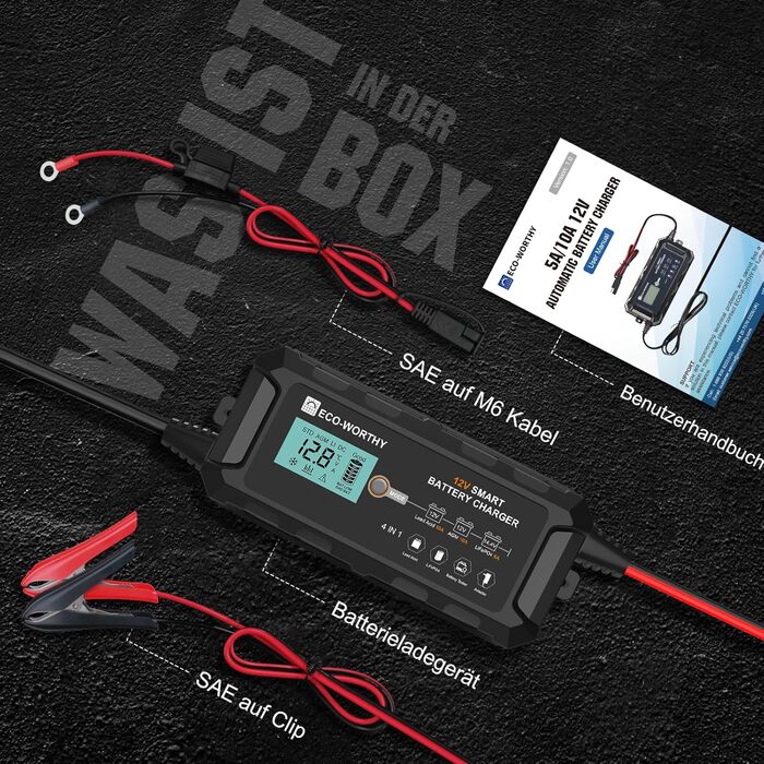 Автомобільний зарядний пристрій LiFePO4 зарядний пристрій 12В з активацією літієвої батареї для автомобіля вантажівки мотоцикла га