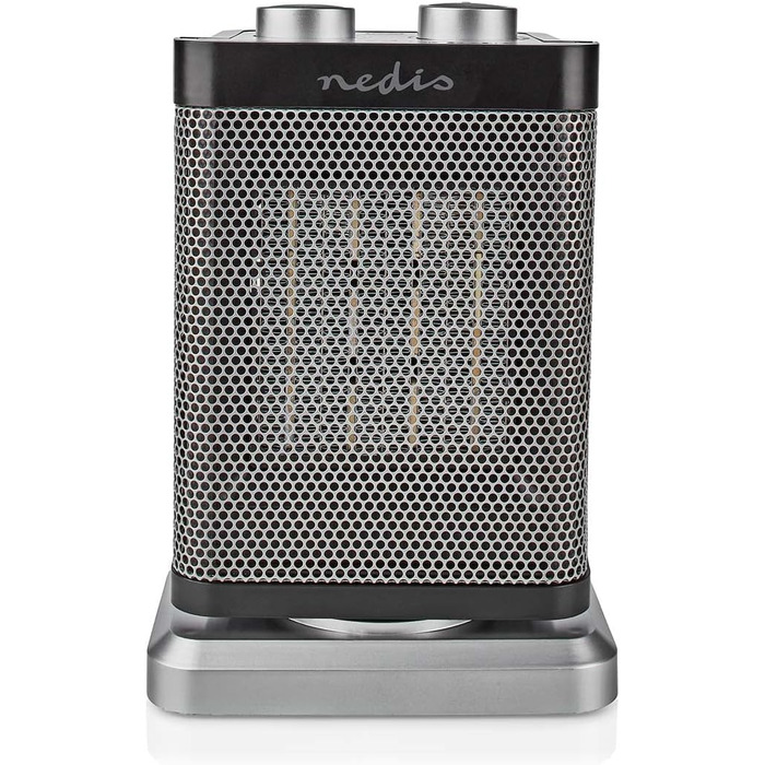 Керамічний PTC вентилятор-обігрівач - 1000/1500 Вт - 2 режими нагріву - Регульований термостат - Функція коливання - Захист від перегріву та перекидання - Сірий, 17GY -