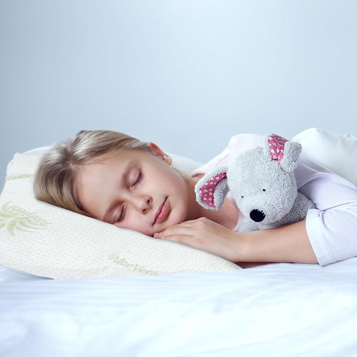 Дитяча подушка DOLCI SOGNI з піни з пам'яттю для дитячого ліжечка та ліжечка, дитяча подушка зі знімним чохлом з алое, дитяча поду