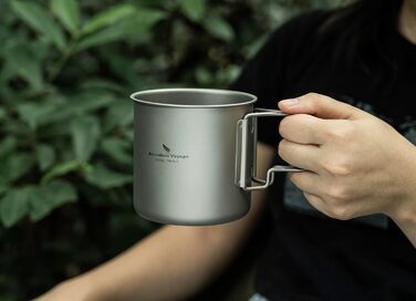 Титанова одношарова чашка для чаю та кави Boundless Voyage, портативний посуд для напоїв на відкритому повітрі, 220 мл, 350 мл, 500 мл (Ti3059D-500ml)