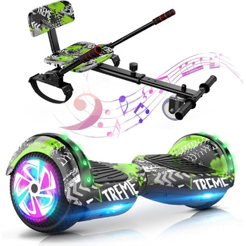 Кріплення на сидіння SISIGAD для гіроскутера – з Bluetooth, кольоровими світлодіодними ліхтарями, регульована довжина рами для дітей