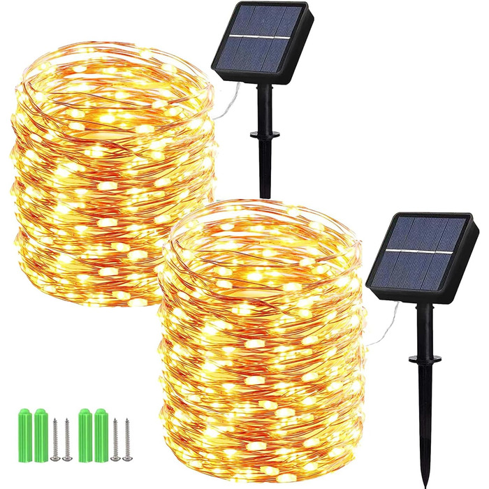 И сонячних казкових вогнів на відкритому повітрі 2x15M 150 LED, сонячні різдвяні вогні на відкритому повітрі водонепроникні, 8 реж