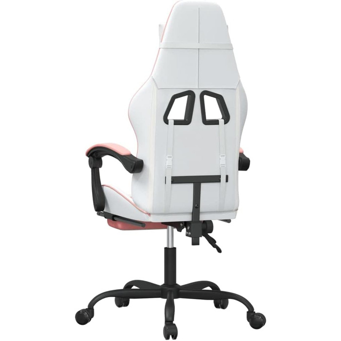 Геймерське крісло з підставкою для ніг для офісу, ергономічне обертове крісло з білої та рожевої штучної шкіри, регульоване комп&39ютерне крісло з підставкою для ніг, білий та рожевий
