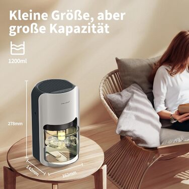 Осушувач повітря електричний 1200 мл, кімнатний осушувач повітря з автоматичним розморожуванням, 7 кольорів світла, ультра тихий о