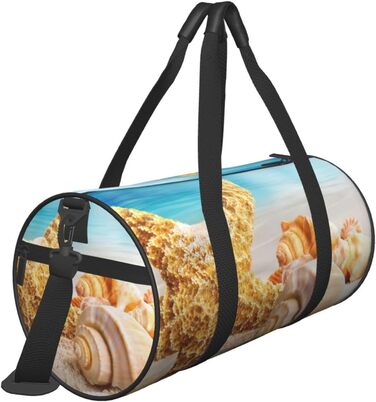 Дорожня сумка-циліндр з морським мотивом мушлі, океан, пляж - спортивна сумка для чоловіків та жінок