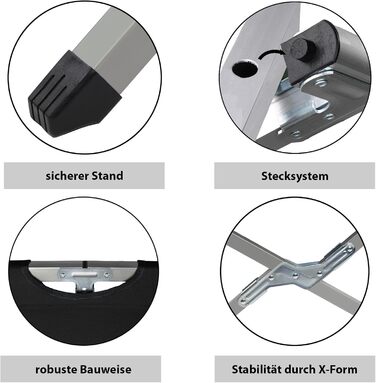 Складане похідне ліжко BB Sport 190 x 64 x 41 см, міцне, кемпінгове ліжко, вантажопідйомність 180 кг, портативне, зручне, дорожнє ліжко, сталева труба, тканина Оксфорд 600D, сумка для перенесення, гостьове ліжко, складне, чорного кольору