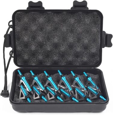Наконечники стріл 100 гран (вкручувані) — для зовнішнього використання, сині, 12 шт. + пластиковий кейс