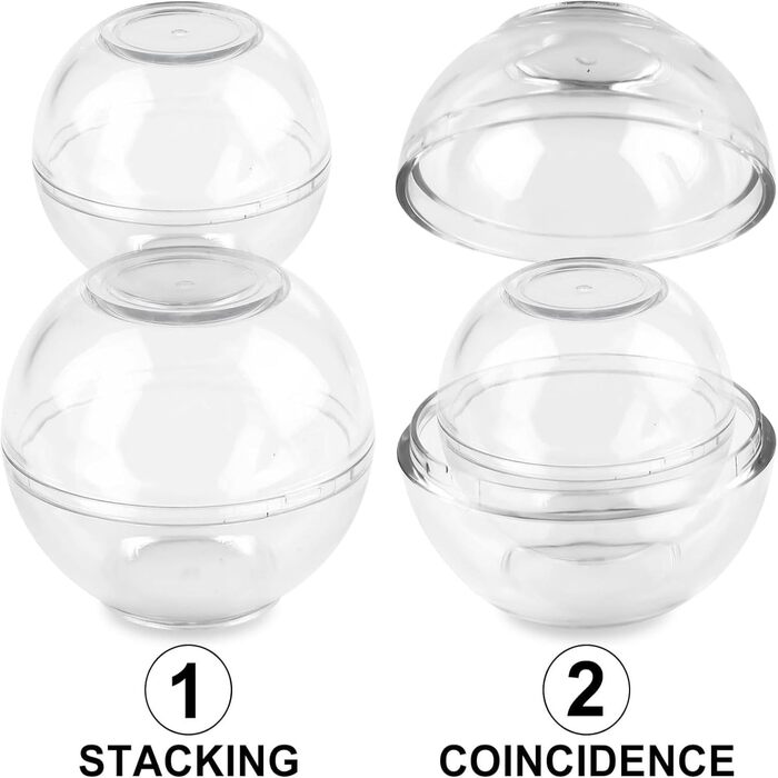 Контейнер для зберігання цибулі з 4 предметів, кульки для зберігання продуктів, що штабелюються, для часнику та цибулі, зберігання в холодильнику, діаметр 7 та 9 см, прозорий, для всього, що має сильний запах