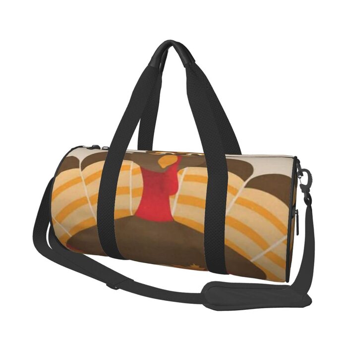 Дорожня сумка з дизайном Щасливого Дня Подяки (індичка з кленовим листям), спортивна сумка для чоловіків та жінок, сумка-мішок, спортивна дорожня сумка