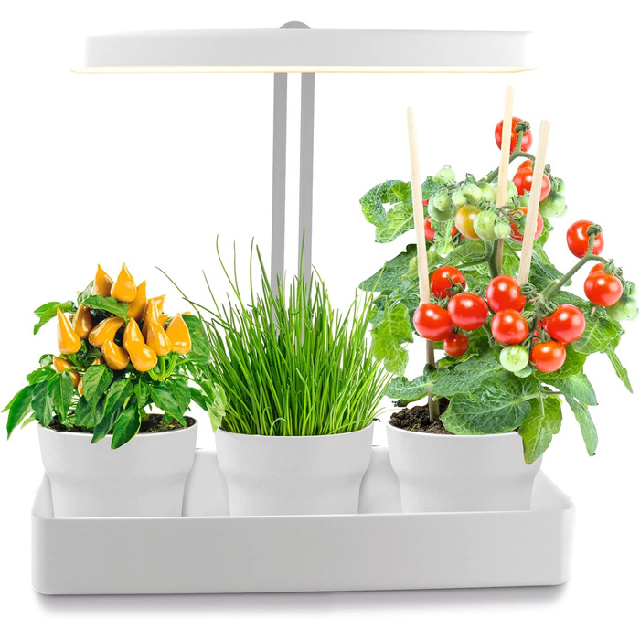 Гідропонна світлодіодна система вирощування рослин Лампа для рослин Світло для рослин Травяний сад Внутрішня садова лампа для вирощування 22 Вт 1350 люмен 10 саджанців Таймер з регулюванням висоти