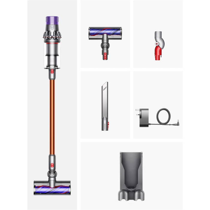 Бездротовий пилосос Dyson Cyclone V10, Nickel/Copper, 150 Airwatt адаптер для низьких поверхонь