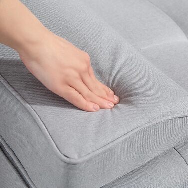 Розкладний диван HOMCOM, 3-місний диван, розкладний диван з розкладним столиком, підставка для чашок, диван-ліжко з лляним виглядом, гостьове ліжко-ліжко для вітальні, світло-сірий, 181Д x 77Ш x 78В см