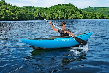 Надувний каяк на 1 особу з ручним насосом, веслом, сумкою для перенесення, синій, Single Cove Champion 2023