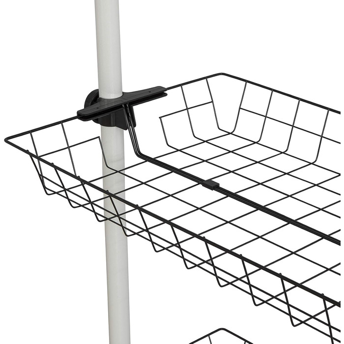 Набір із 2 металевих кошиків SoBuy для телескопічної гардеробної системи кошики для вішалки для одягу та карниза FRG34-P02