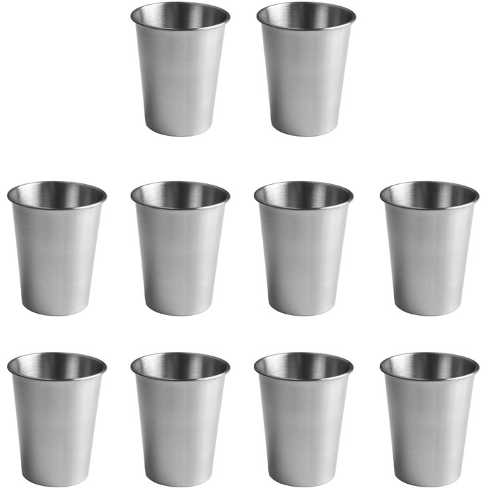 Штабельовані чашки з нержавіючої сталі, 350 мл, термостаканчики для кави, пива, чаю, кемпінгу, пікніків та вечірок, 10 шт.