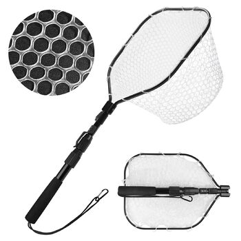 Телескопічний рибальський підсак, гумований рибальський сітка, складний підсак, сітка для ставка, сітка для коропа, рибальська сітка, гумова сітка для прісноводного/солоного риболовлі, рибальські аксесуари 120 см