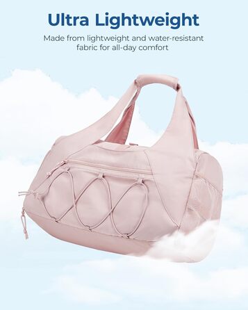 Жіноча спортивна сумка BAGSMART, легка дорожня сумка з відділенням для взуття, сумка для вихідних з відділенням для вологих речей, сумка для тренувань/йоги, колір верблюжий