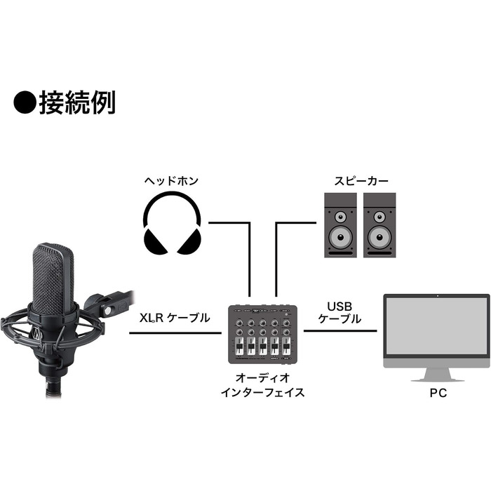 Студійний конденсаторний мікрофон Audio-Technica AT4040 з великою діафрагмою та тримачем-павуком, чорний