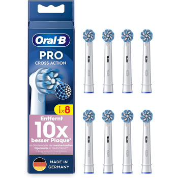 Щітки для електричної зубної щітки Oral-B Pro Sensitive Clean, 8 шт. , дбайливе чищення зубів, інноваційна Х-подібна щетина, оригінальна насадка для зубної щітки Oral-B, зроблено в Німеччині