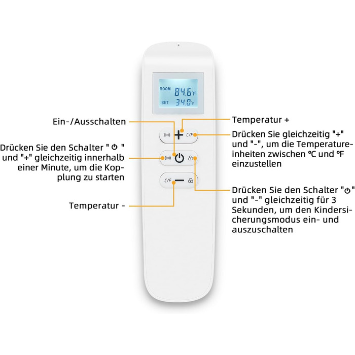Інфрачервоний окремостоячий обігрівач - 900 Вт - Керування за допомогою застосунку, пульт дистанційного керування та термостат - Електричний обігрівач на ніжках та настінному кріпленні - Окремостоячий обігрівач на колесах - Захист від перегріву - Енергозб