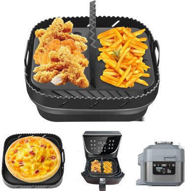 Силіконова форма для фритюрниці Hivio для фритюрниці Philips XL 6.2L/Ninja Speedi ON400EU, аксесуари для фритюрниці Силіконова форма Фритюрниця з роздільниками для фритюрниці COSORI 5.5 л XXL