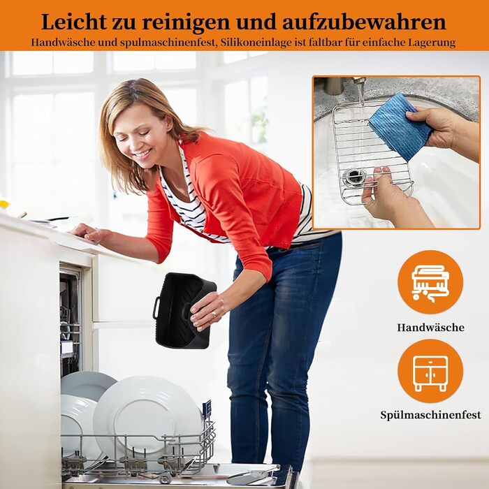 Аксесуари для фритюрниці з 2 силіконовими формами для фритюрниці, двошаровою решіткою для гриля, двозонними аерофритюрницями Аксесуари для фритюрниці Ninja AF300EU AF400EU, COSORI 8.5 л, Cookwise 9 л, мікрохвильова піч, стиль духовки 2