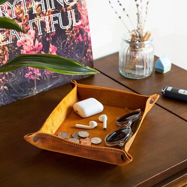 Піднос Londo з натуральної шкіри - шкіряний органайзер, практична коробка для зберігання - для гаманців, годинників, ключів, монет, мобільних телефонів та канцелярського приладдя, норка