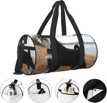 Спортивна сумка, дорожня сумка, дизайн снузер, собака, сумка для ночівлі, чорна, універсальний розмір, дорожня сумка