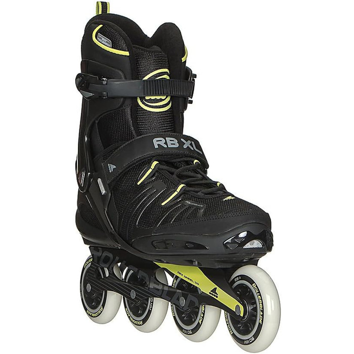 Чоловічі роликові ковзани Rollerblade RB XL для фітнесу для дорослих чорно-лаймові високоефективні роликові ковзани 0