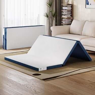 Складаний матрац 90 x 200 см з надзвичайно водонепроникним чохлом, матрац Tencel Trifold 7,5 см, матрац з піни з ефектом пам&39яті, складаний, портативний, легко зберігати, диван-ліжко білий 90 x 200 см