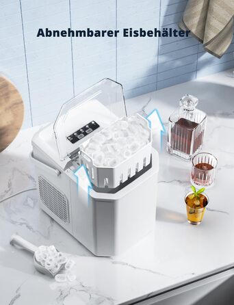 Машина для виробництва кубиків льоду, 12 кг/24 години Льодогенератор Професійний льодогенератор 1,5 л Льодогенератор 6-13 хв Час виробництва Льодогенератор, Машина для приготування кубиків льоду (БАГАТОРАЗОВА)