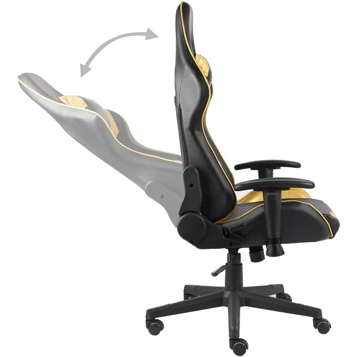 Геймерське крісло, обертове крісло, золотистого кольору, ПВХ
