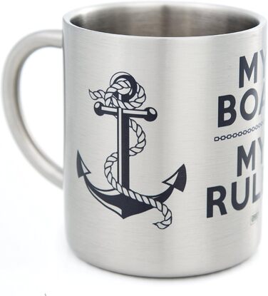 Чашка MUGSY з нержавіючої сталі, дизайн човна та якоря, 300 мл, морська чашка, моряк та човен
