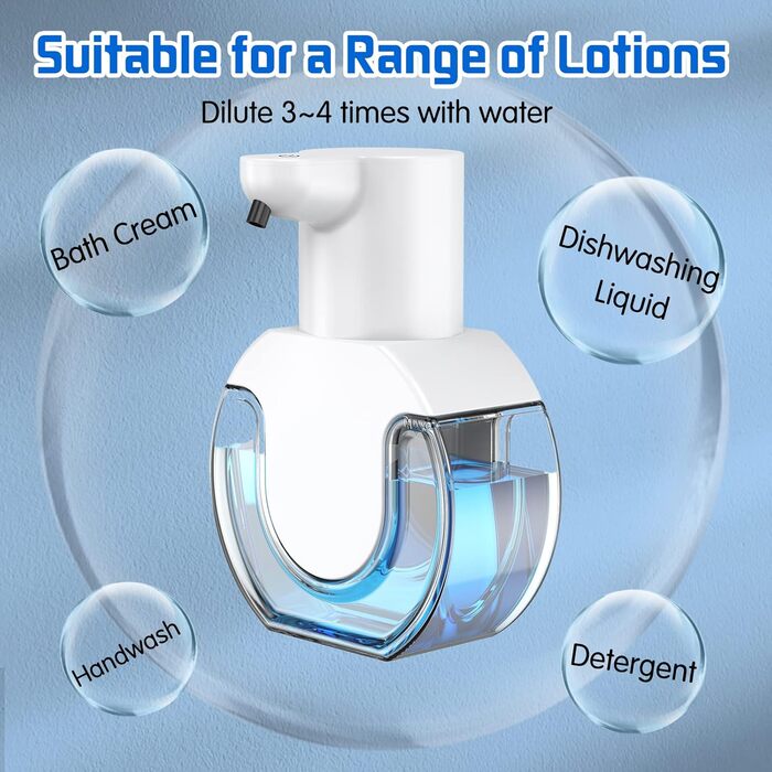 Дозатор мила автоматичний 430 мл USB перезаряджається настінний електричний дозатор мила 4 рівні Електричний дозатор мила Дозатор