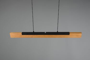 Підвісний LED-світильник Trio Leuchten Kerala 341610132, матовий чорний метал та натуральне дерево, LED 25 Вт, з функцією Switch Dimmer